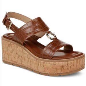NEW Giani Bernini Harperr Memory Foam Platform W Cinnamon Croc  10 Sandals